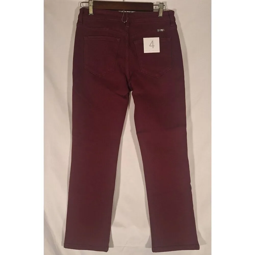 KanCan Madrid Mid Rise Slim Straight Jean Burgundy Size‎ 4 NEW - Picture 2 of 4